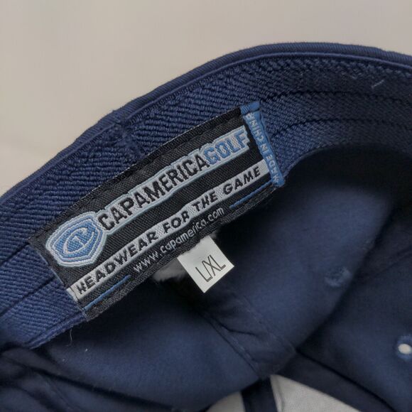 Cap America Golf Men's Fitted Hat Blue Size L/XL Climate Control Company Logo - Picture 7 of 7